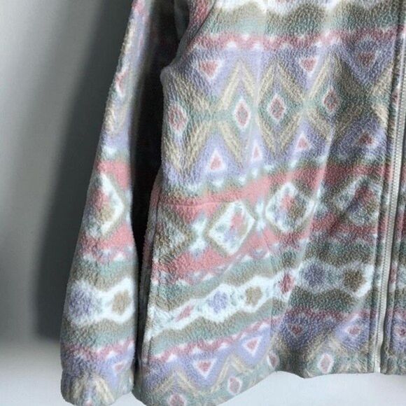 VTG Alfred Dunner Full Zip Up Jacket Multi Color Pastel Aztec Pattern Jacket L - Picture 5 of 6